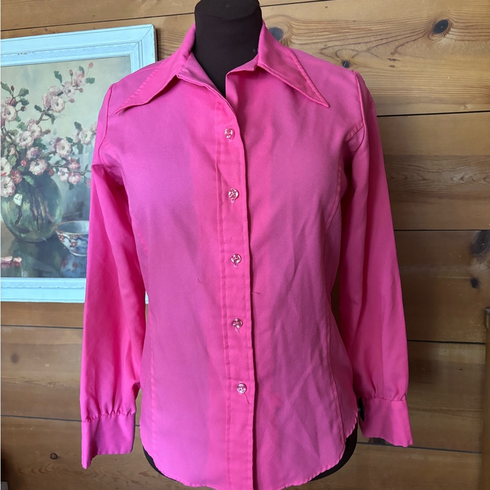 Lady Arrow Hot Pink 60s Blouse-12